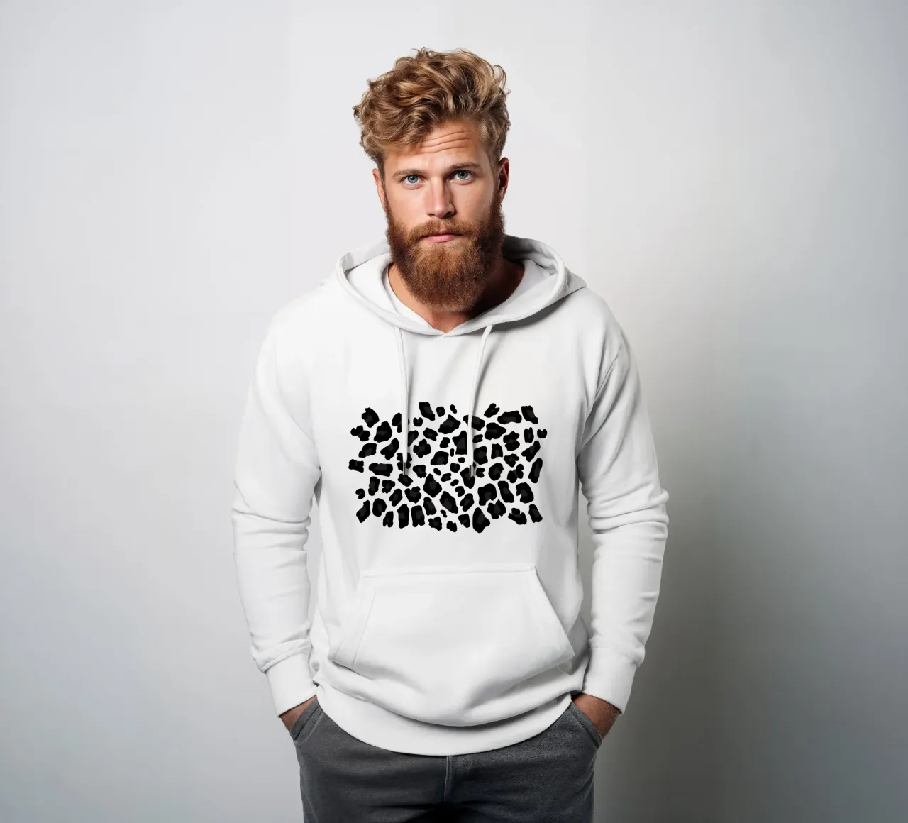 Leopard Print 2.0 Black felpa con cappuccio da SilverPegasus