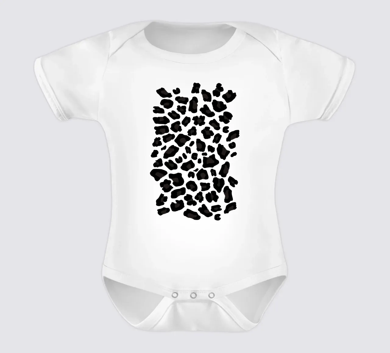 Leopard Print 2.0 Black body neonato maniche corte da SilverPegasus