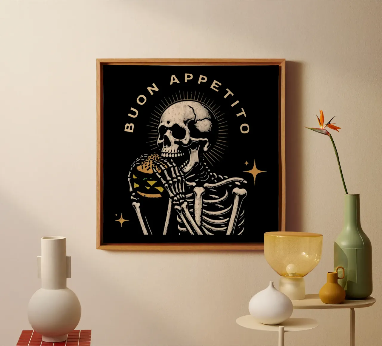 Eet smakelijk canvas met Baklijst van Gunawan Rb