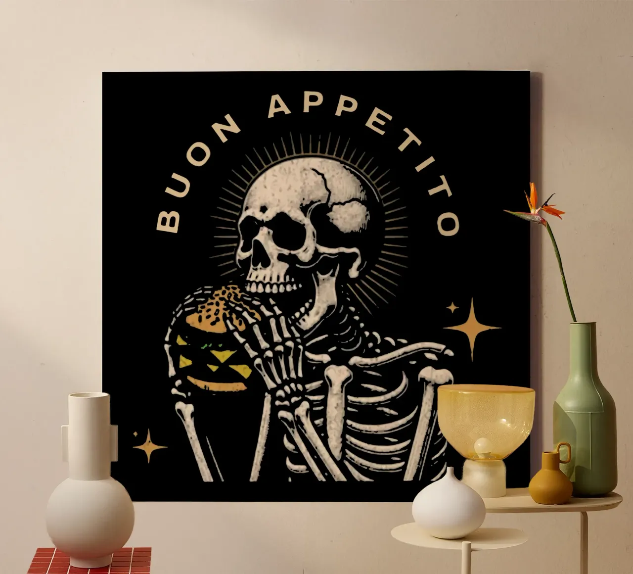 Eet smakelijk canvas met Baklijst van Gunawan Rb