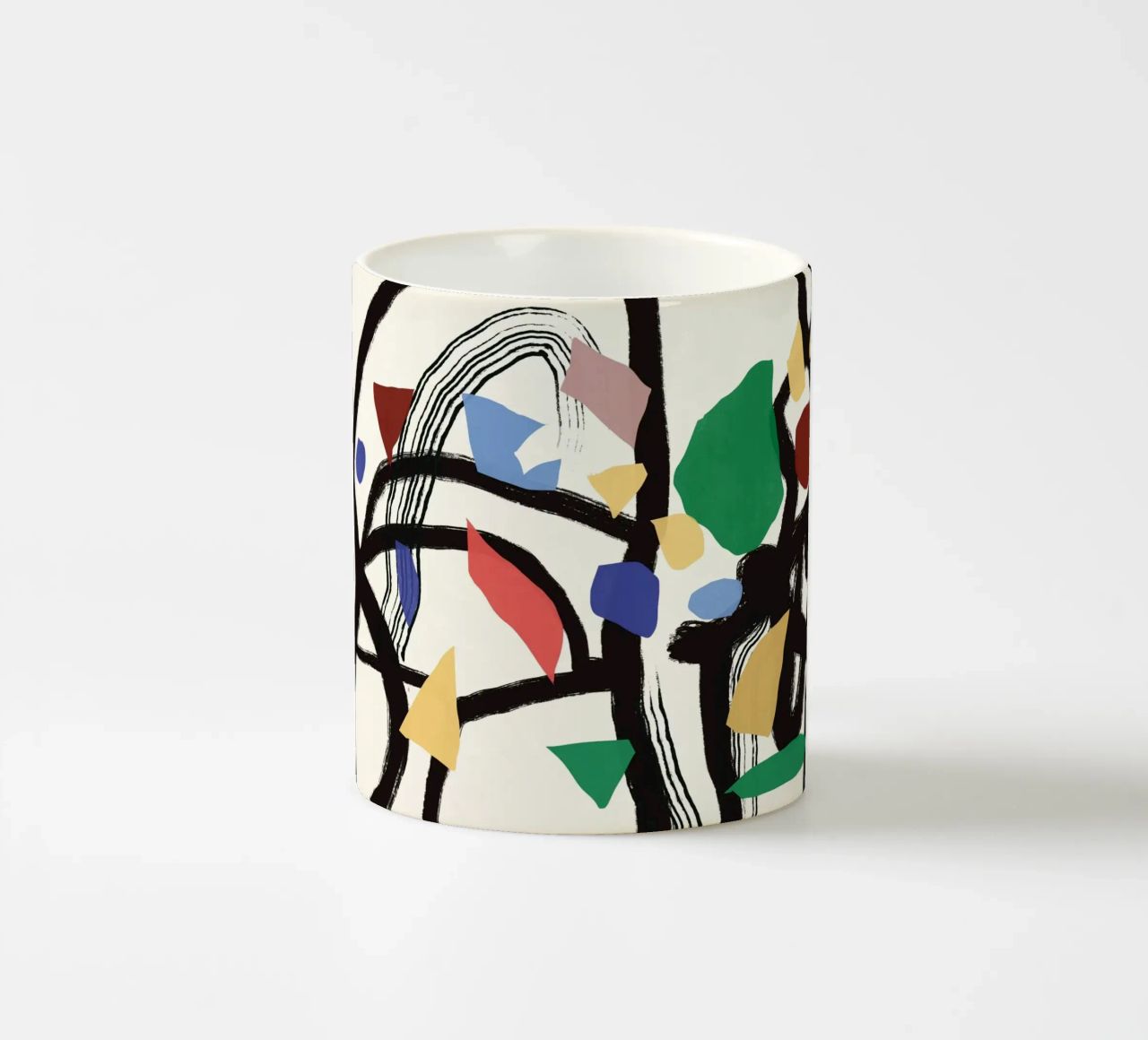 Foglie e rami astratti 03 tazza in ceramica da Little Dean