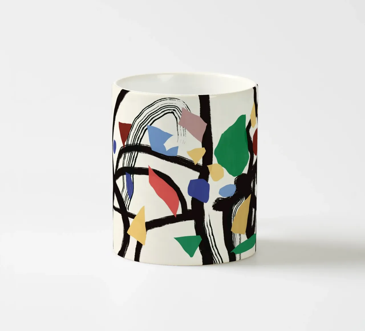 Abstract leaves and branches 03 ceramic mug by Little Dean