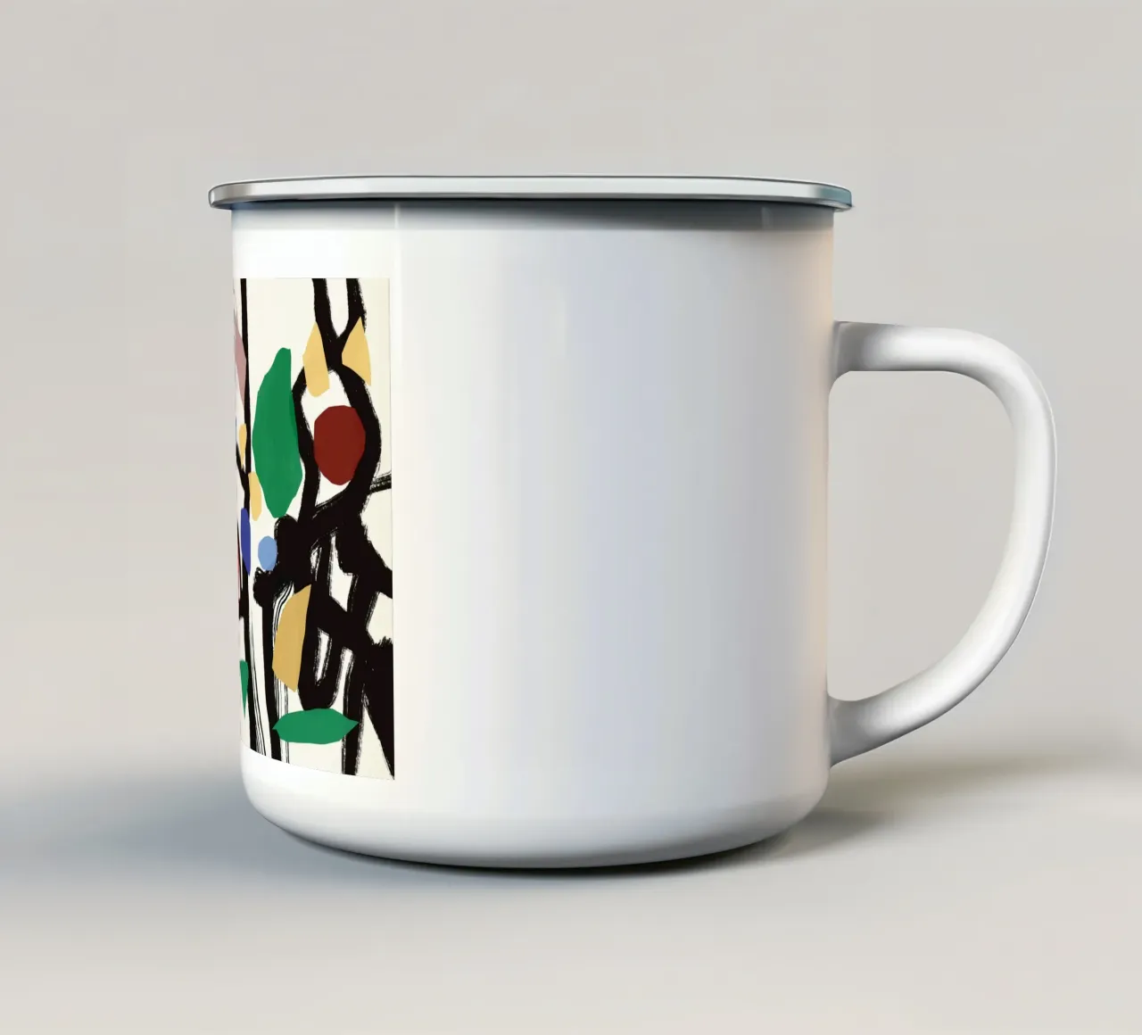 Foglie e rami astratti 03 tazza in smalto da Little Dean