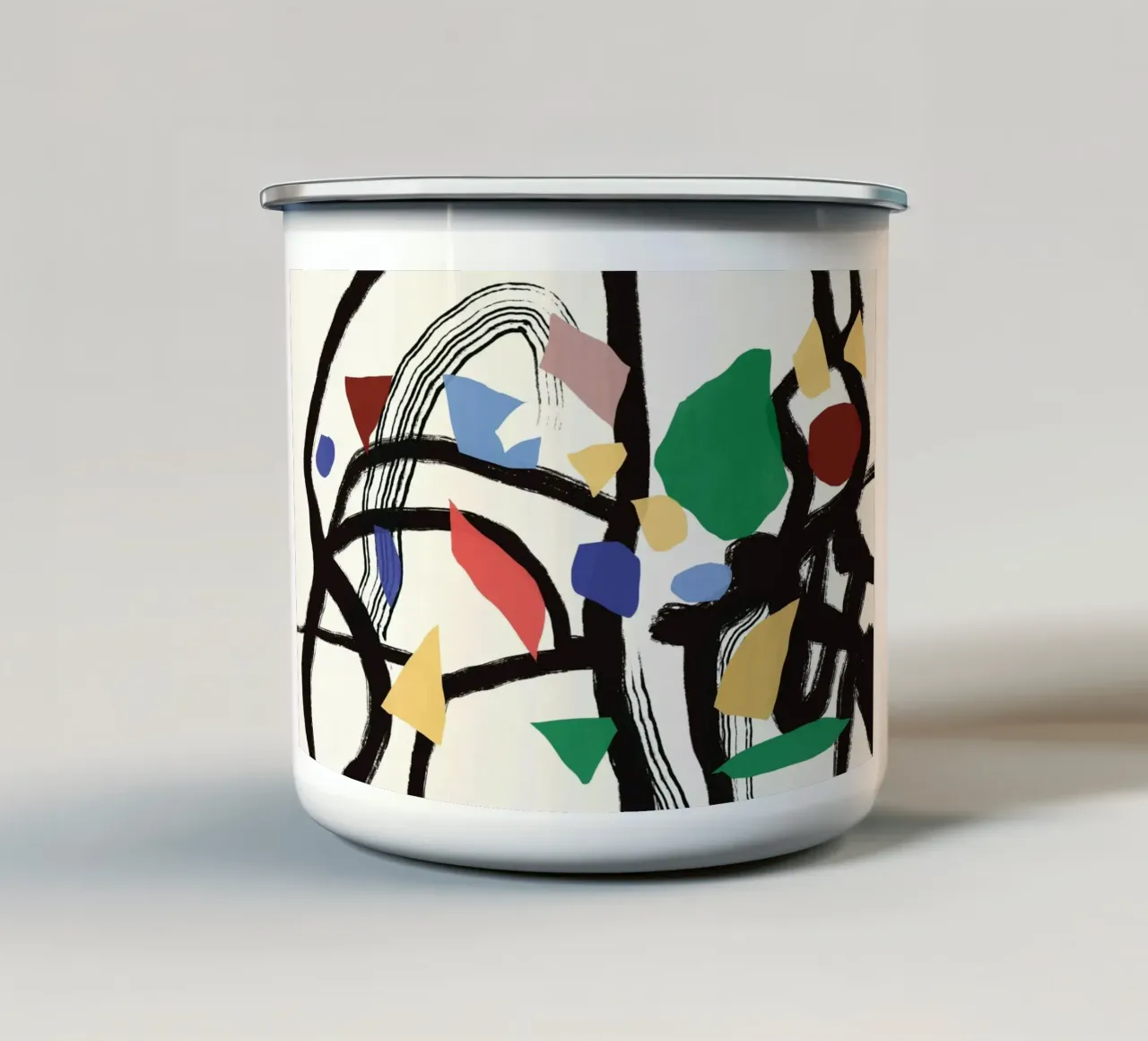Foglie e rami astratti 03 tazza in smalto da Little Dean