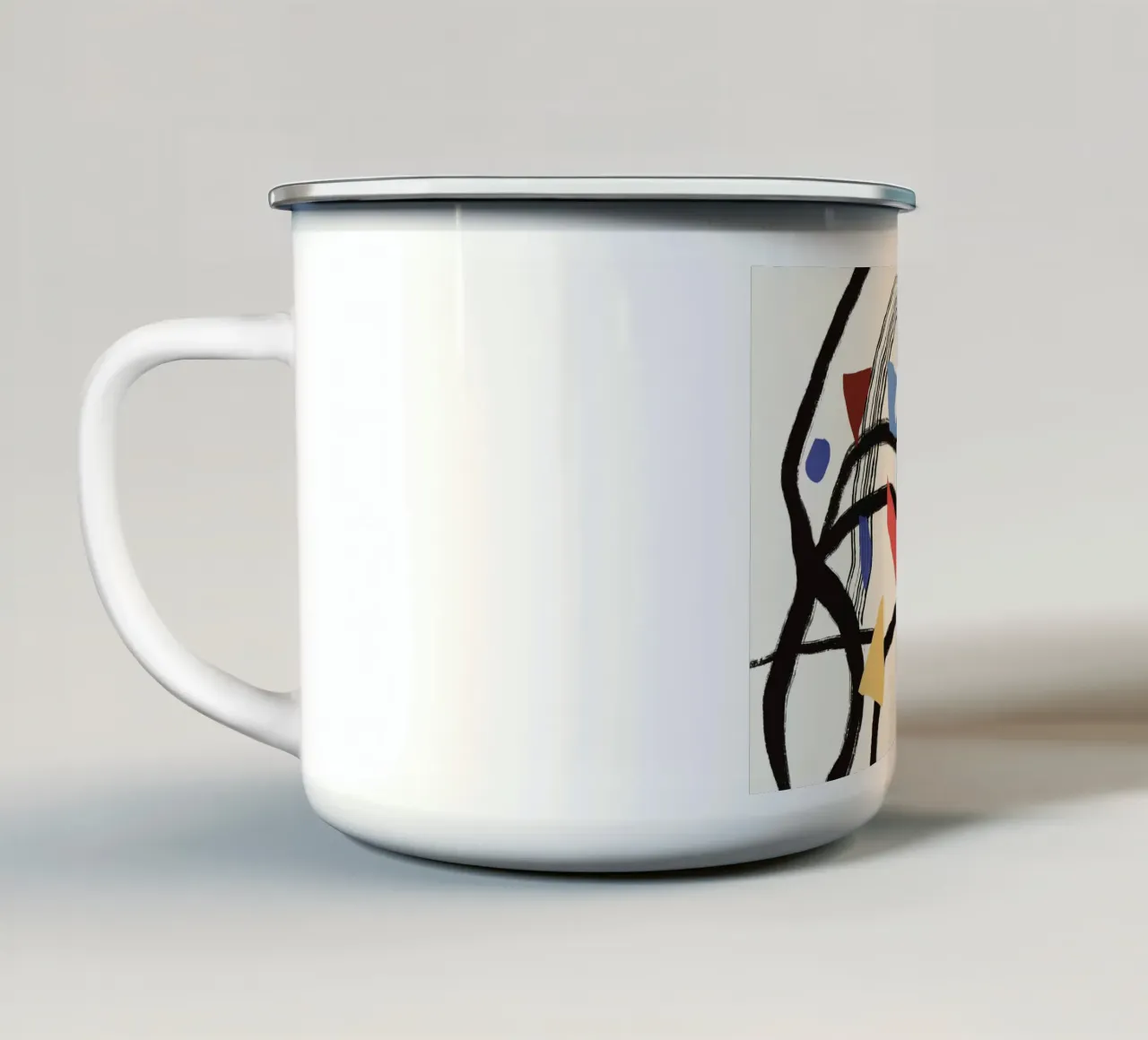 Foglie e rami astratti 03 tazza in smalto da Little Dean