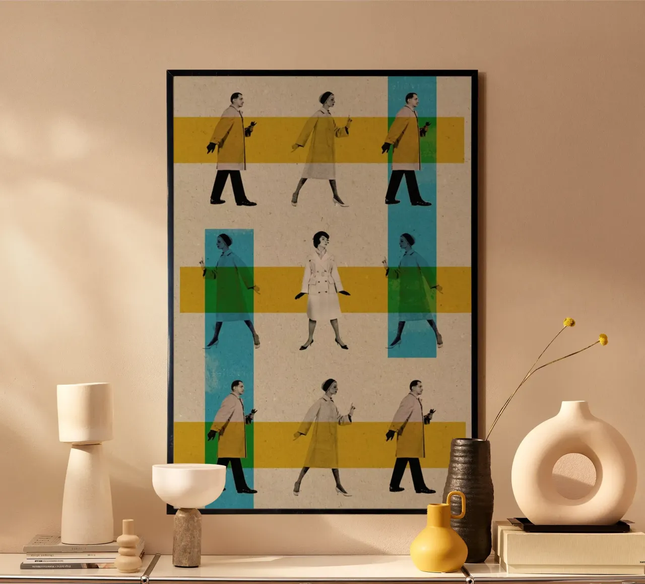 walk the walk poster con telaio in legno da Sammy Slabbinck