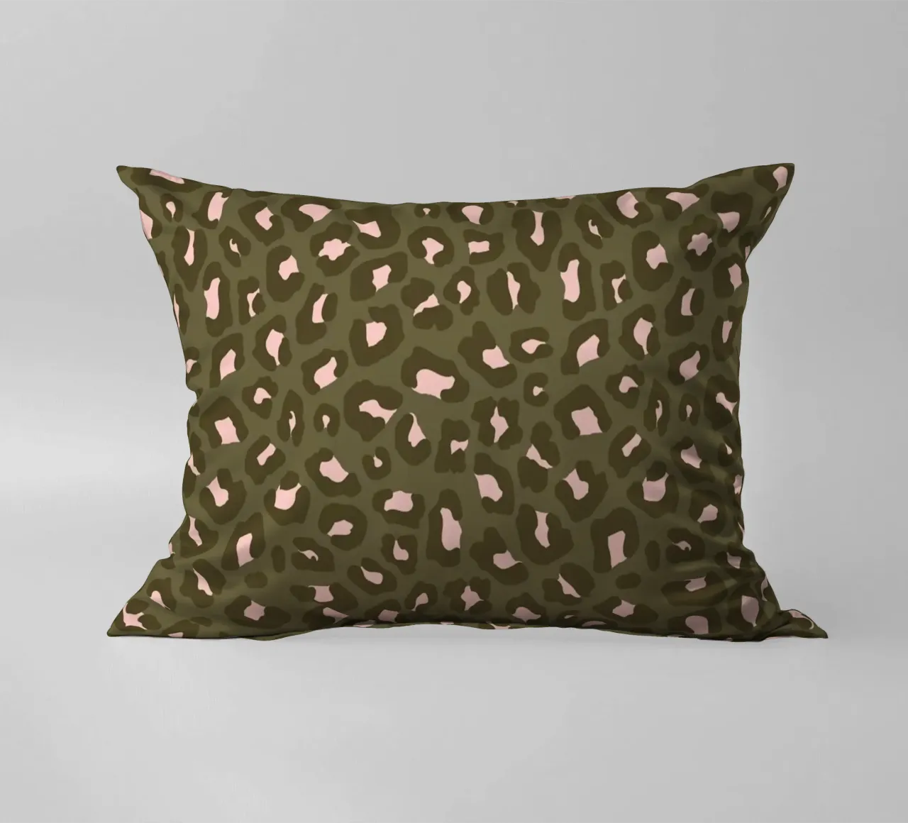 Leopard Print 2.0 Olive Green decorative cushion by SilverPegasus