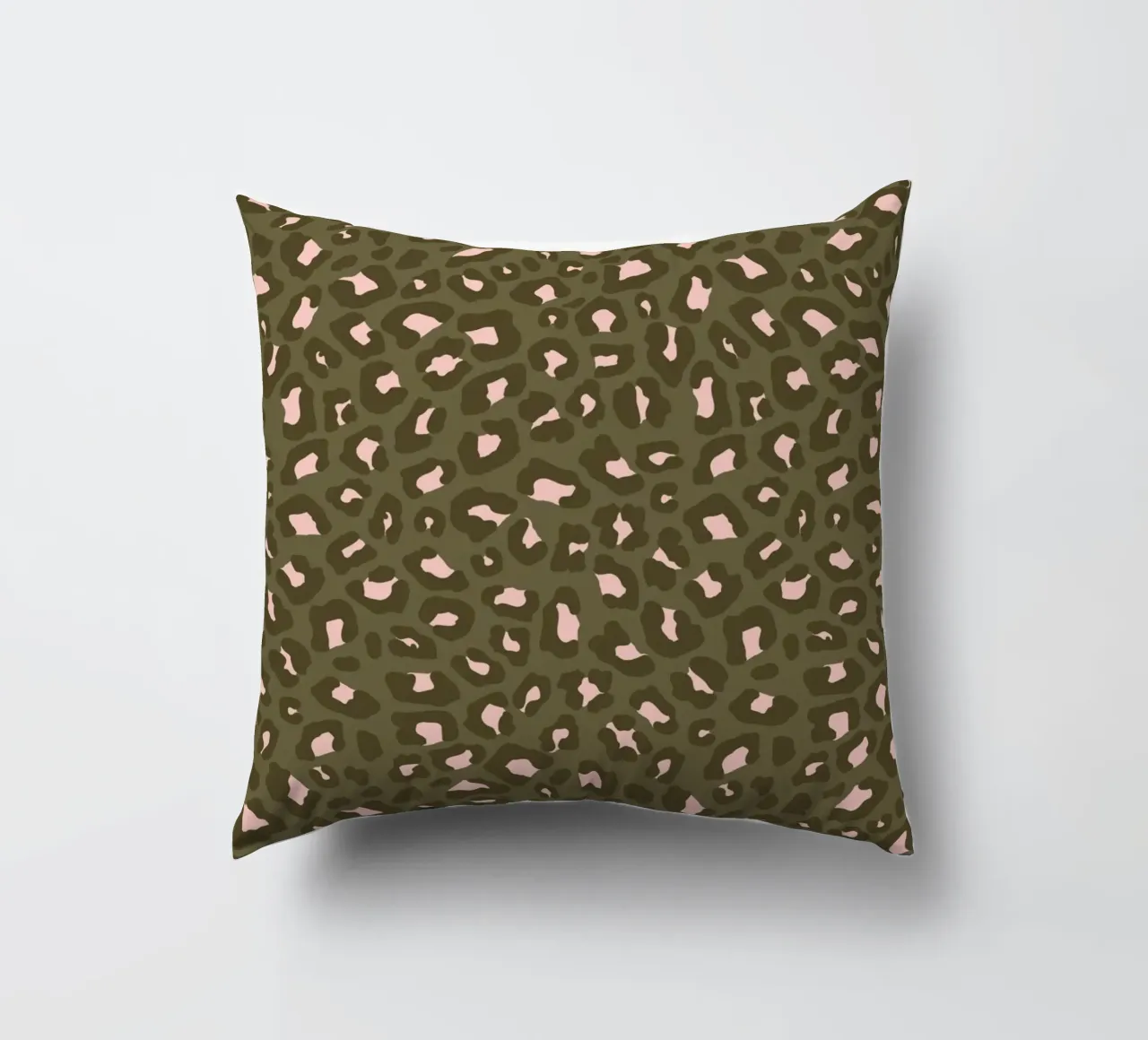 Leopard Print 2.0 Olive Green decorative cushion by SilverPegasus