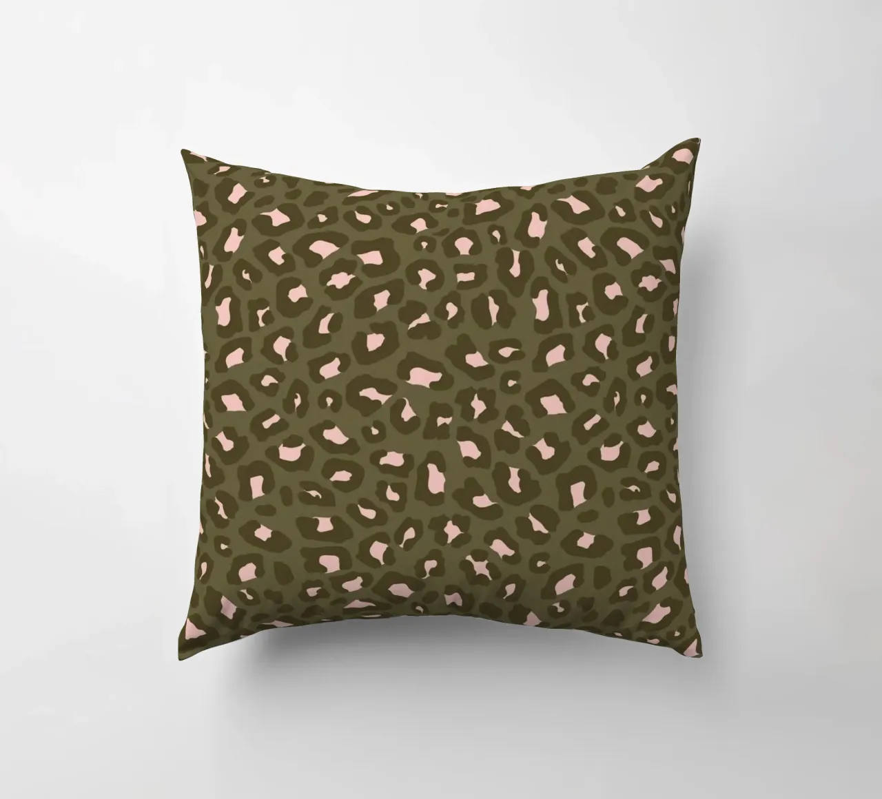 Leopard Print 2.0 Olive Green decorative cushion by SilverPegasus
