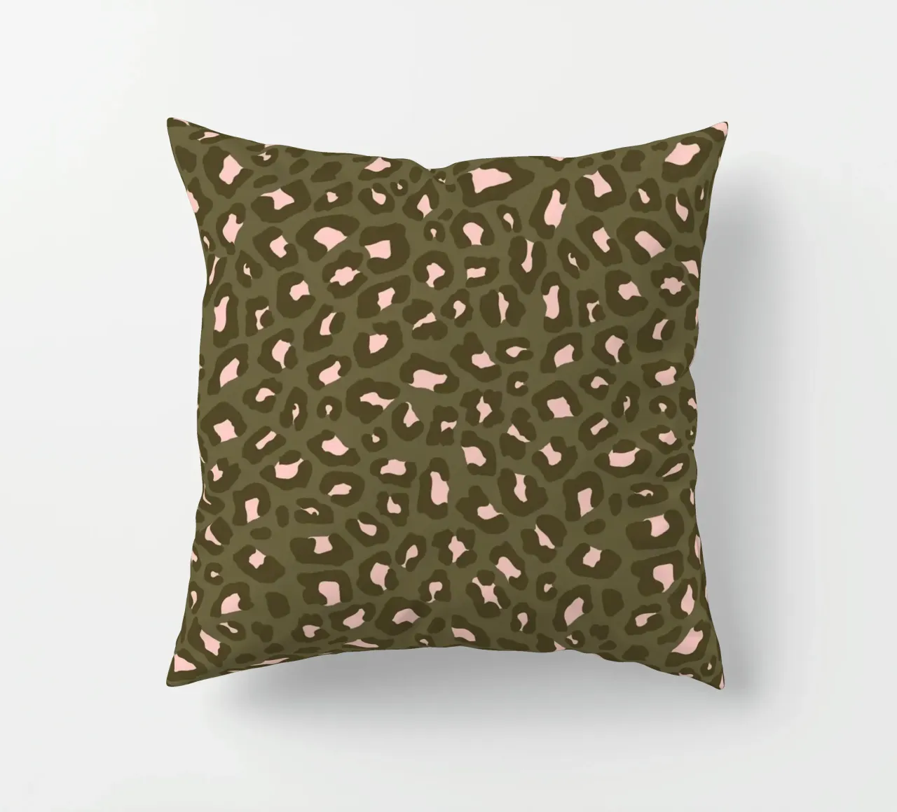 Leopard Print 2.0 Olive Green decorative cushion by SilverPegasus