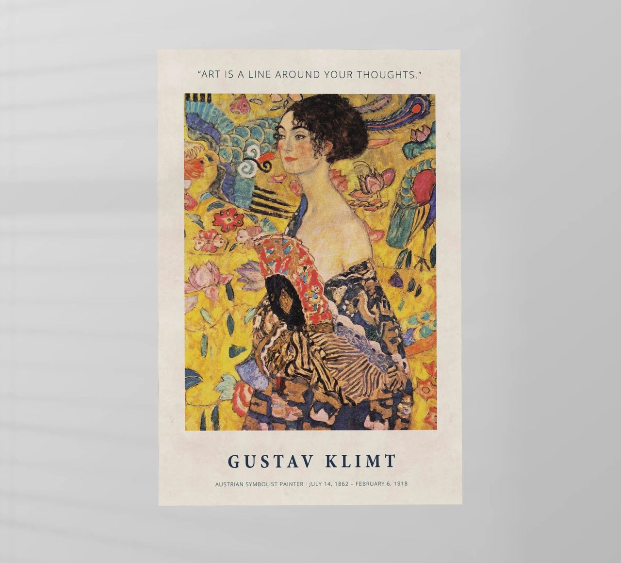 Art is a Line around Your Thoughts print by Gustav Klimt Backlit Folie von Super Art