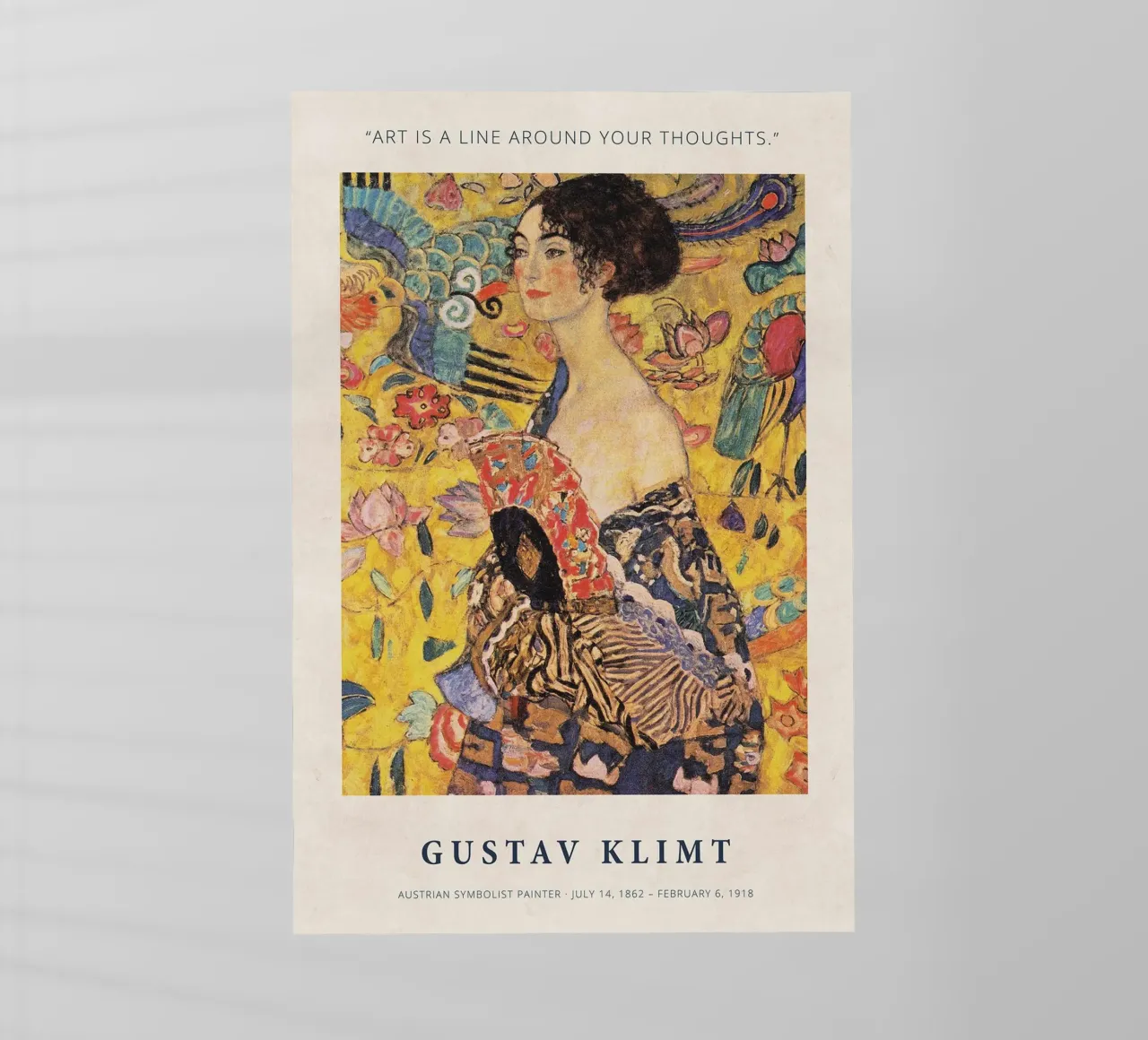 Art is a Line around Your Thoughts print by Gustav Klimt Backlit Folie von Super Art
