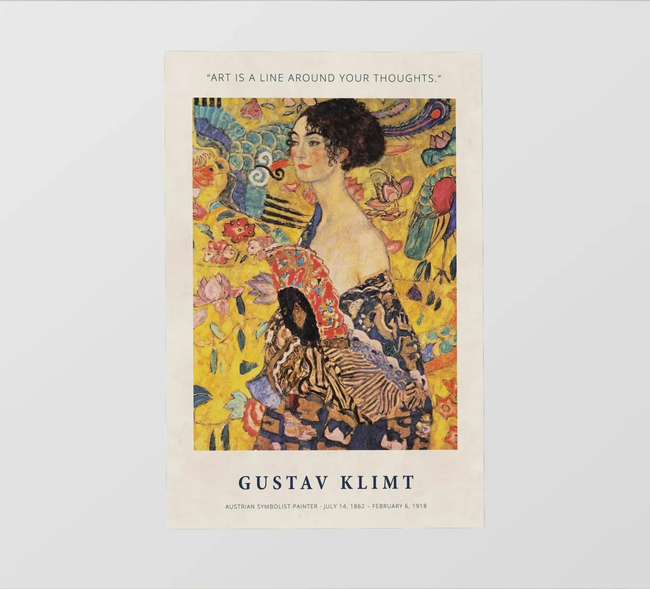 Art is a Line around Your Thoughts print by Gustav Klimt Backlit Folie von Super Art