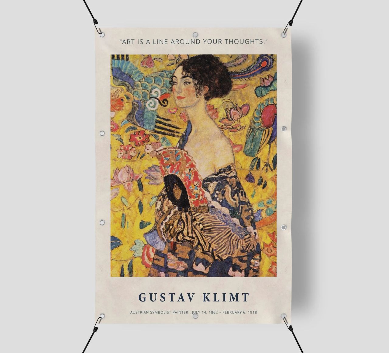 Art is a Line around Your Thoughts print by Gustav Klimt PVC Plane von Super Art