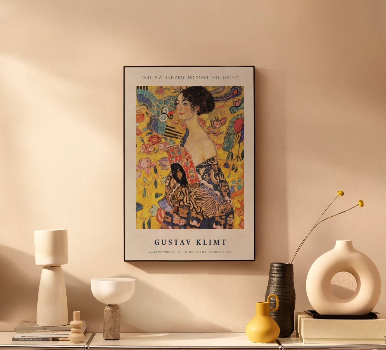 Art is a Line around Your Thoughts print by Gustav Klimt Acryl-Glas von Super Art