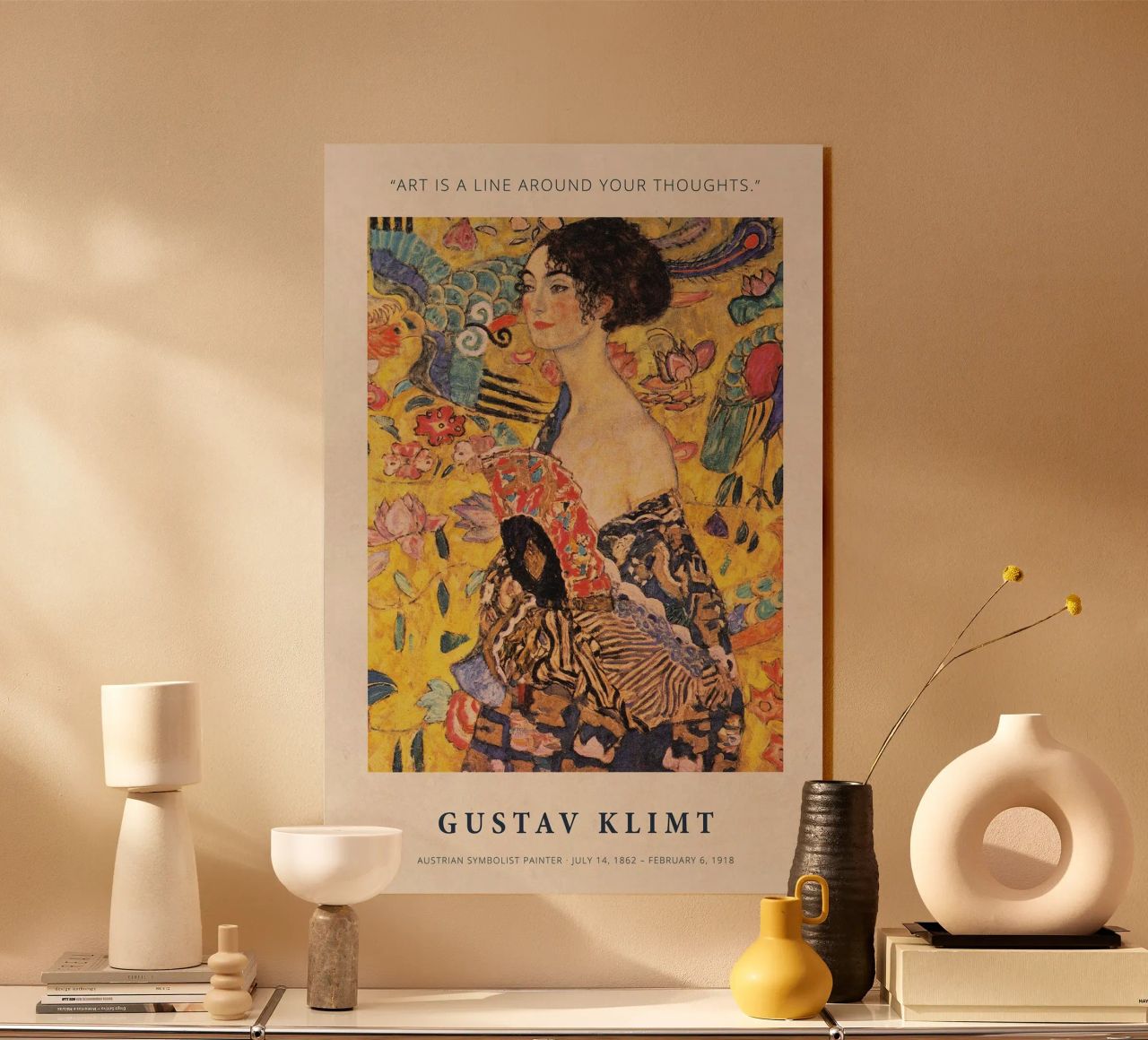 Art is a Line around Your Thoughts print by Gustav Klimt Acryl-Glas von Super Art