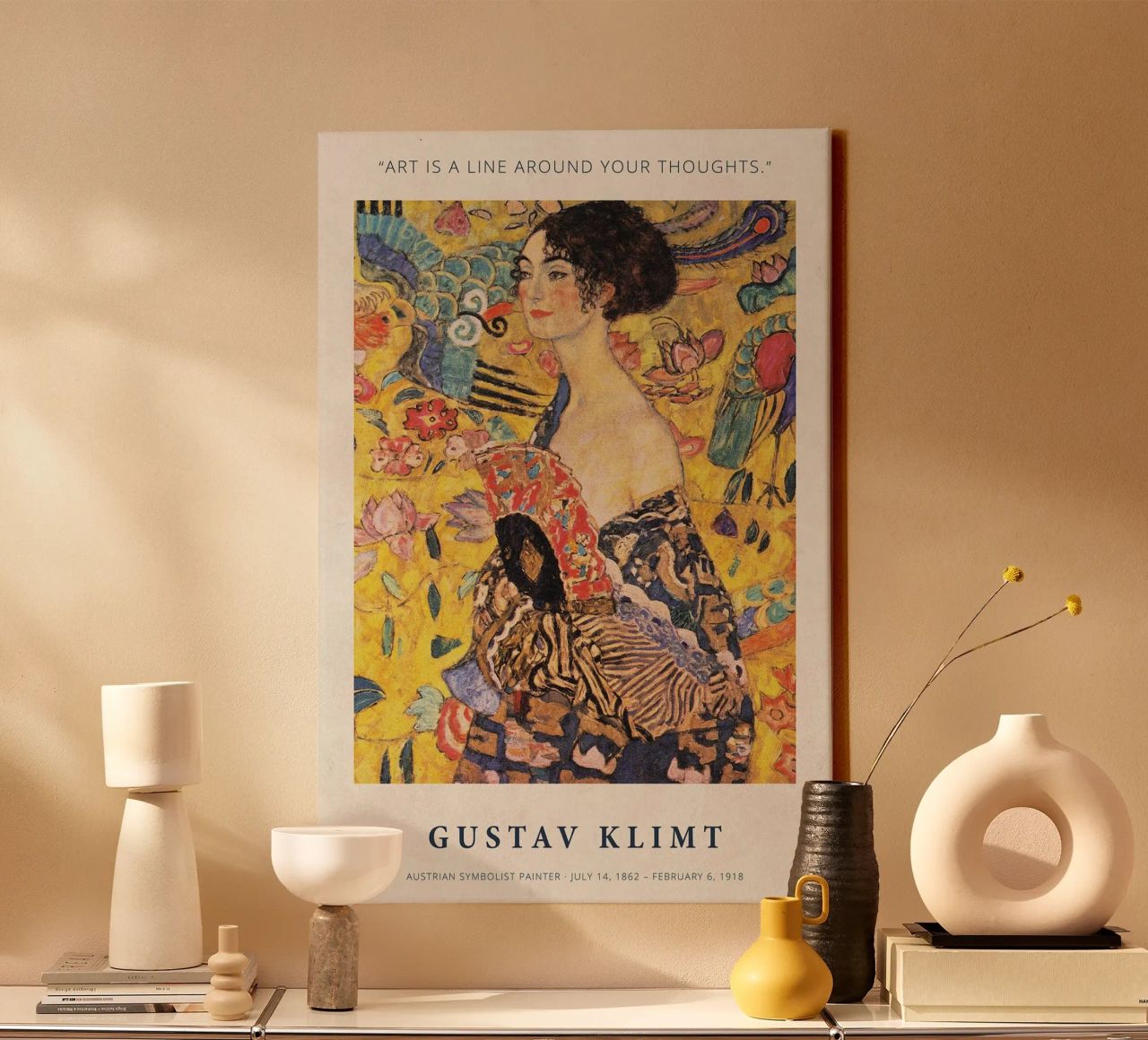 Art is a Line around Your Thoughts print by Gustav Klimt Leinwand von Super Art
