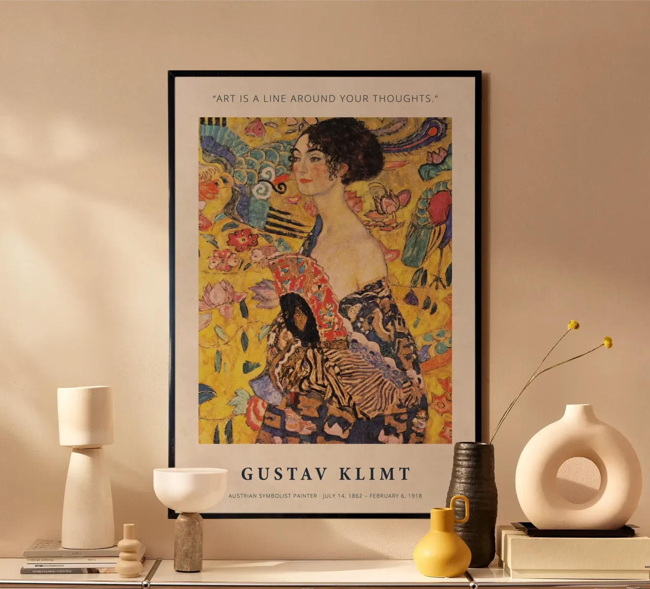 Art is a Line around Your Thoughts print by Gustav Klimt carta hahnemühle da Super Art