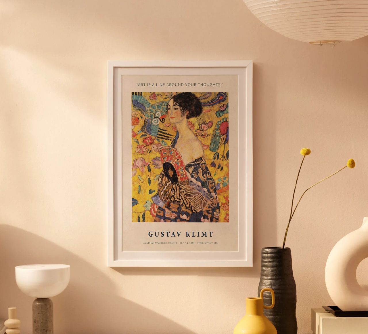 Art is a Line around Your Thoughts print by Gustav Klimt Poster von Super Art