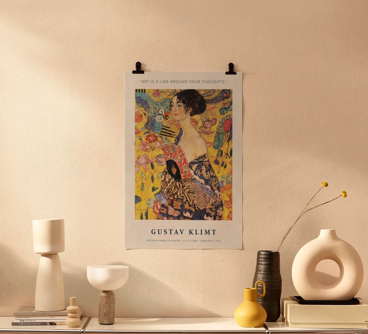 Art is a Line around Your Thoughts print by Gustav Klimt Hahnemühle von Super Art