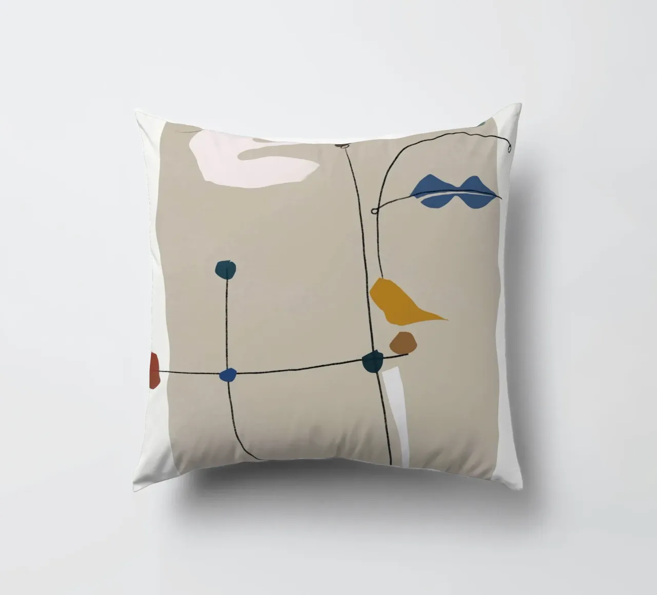 Forme minimaliste in beige cuscino da Little Dean