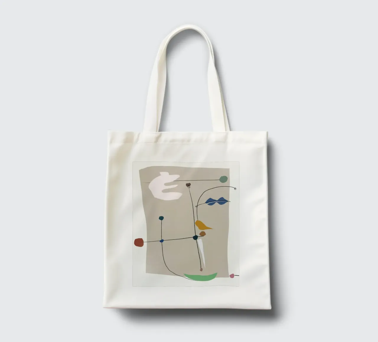 Forme minimaliste in beige borsa in juta da Little Dean