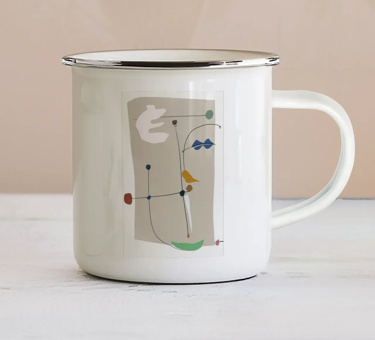 Forme minimaliste in beige tazza in smalto da Little Dean