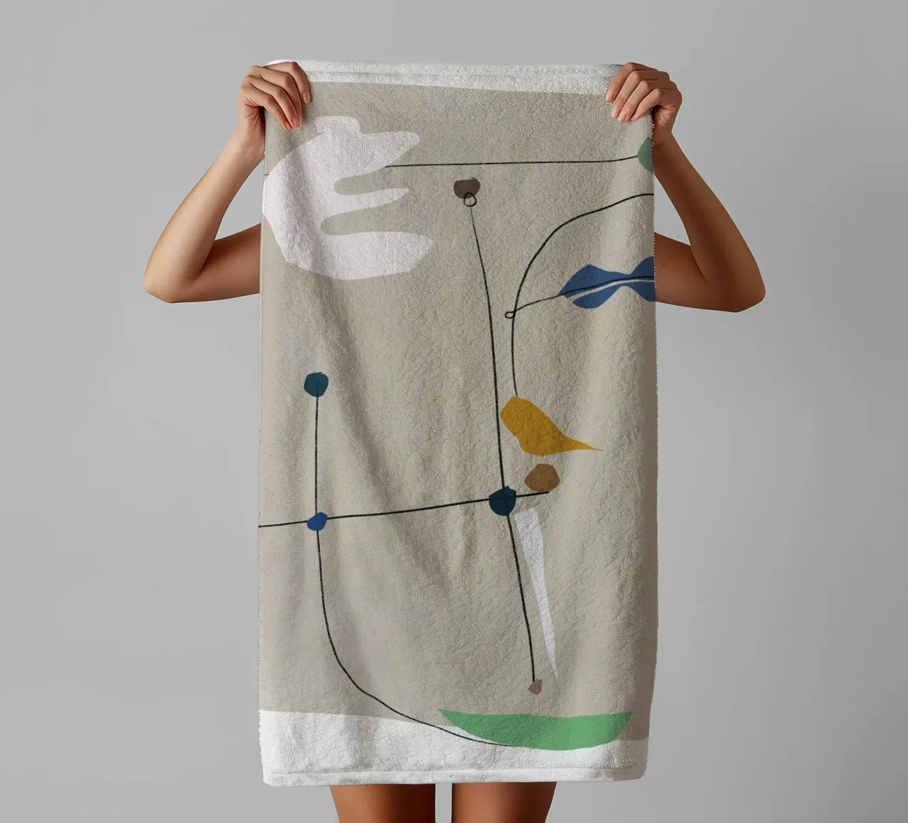 Forme minimaliste in beige asciugamano da bagno da Little Dean