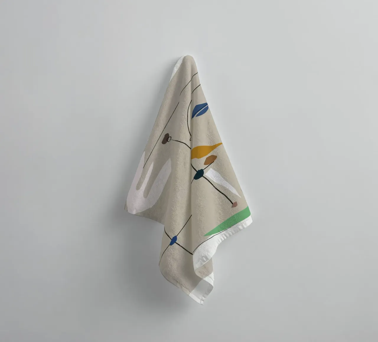 Forme minimaliste in beige asciugamano da bagno da Little Dean