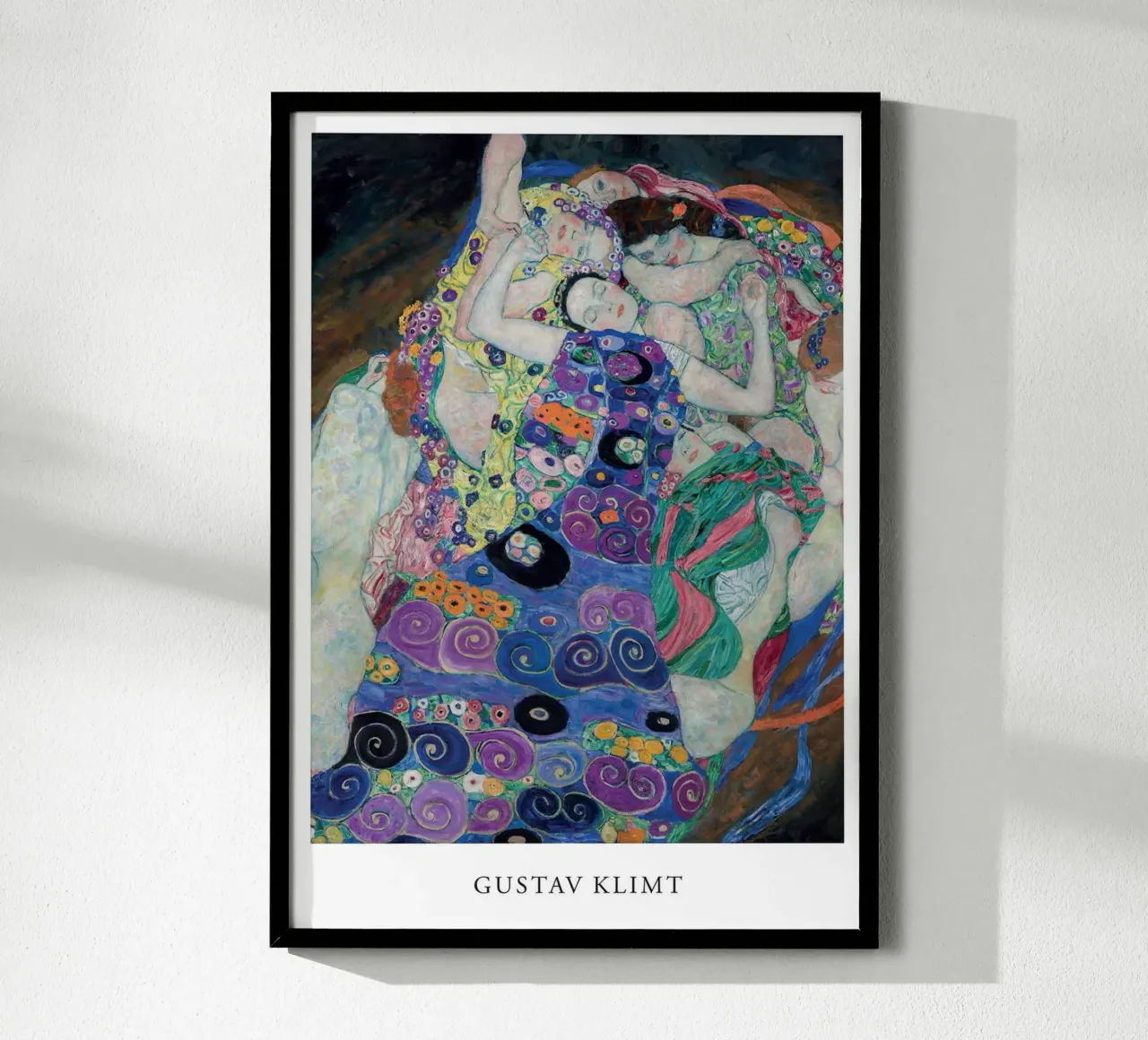 The Virgin by Gustav Klimt poster con telaio in plastica da Super Art