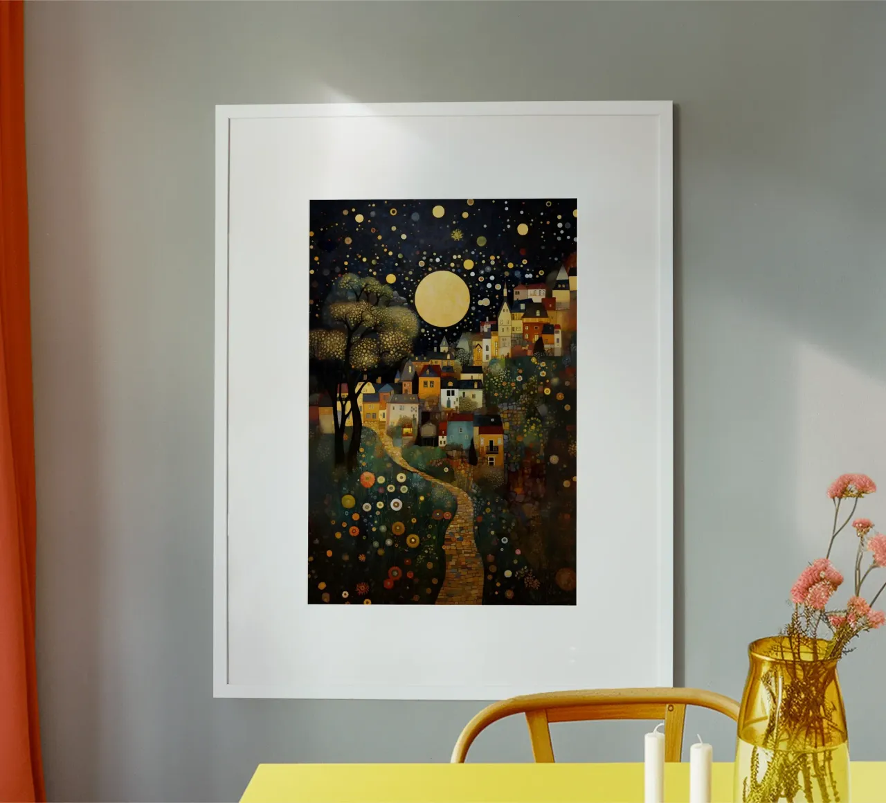 Gustav Klimt Inspired Art Print Wall Art Home Decor poster con telaio in plastica da Super Art