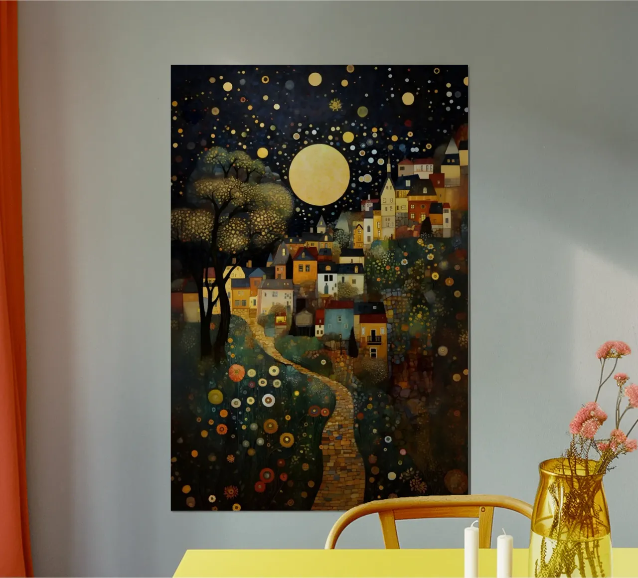 Gustav Klimt Inspired Art Print Wall Art Home Decor poster con telaio in plastica da Super Art