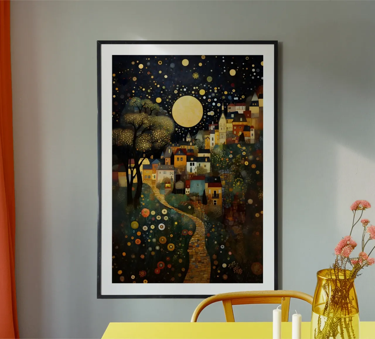 Gustav Klimt Inspired Art Print Wall Art Home Decor poster con telaio in plastica da Super Art