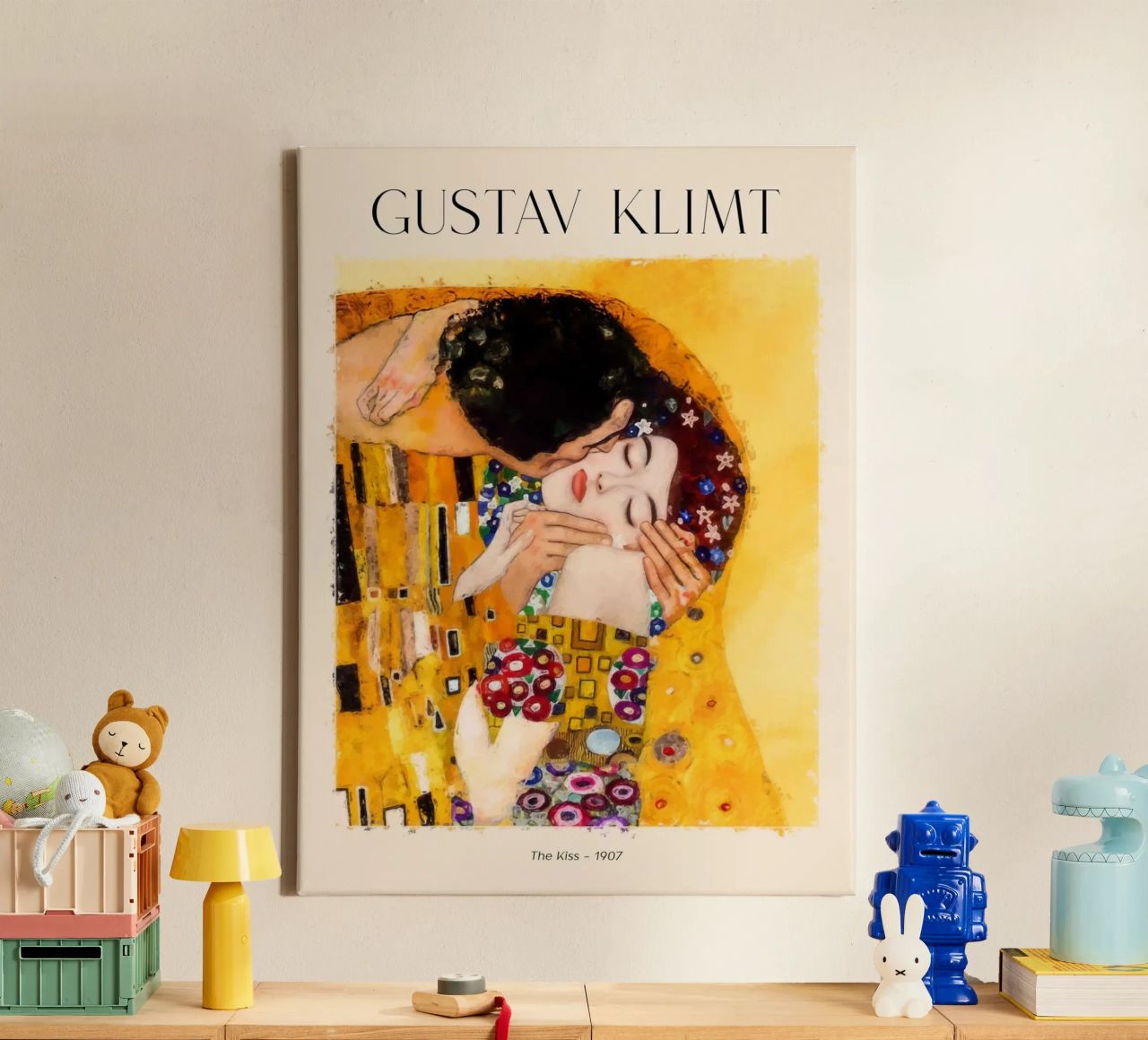 Gustav Klimt - The Kiss Leinwand von Super Art