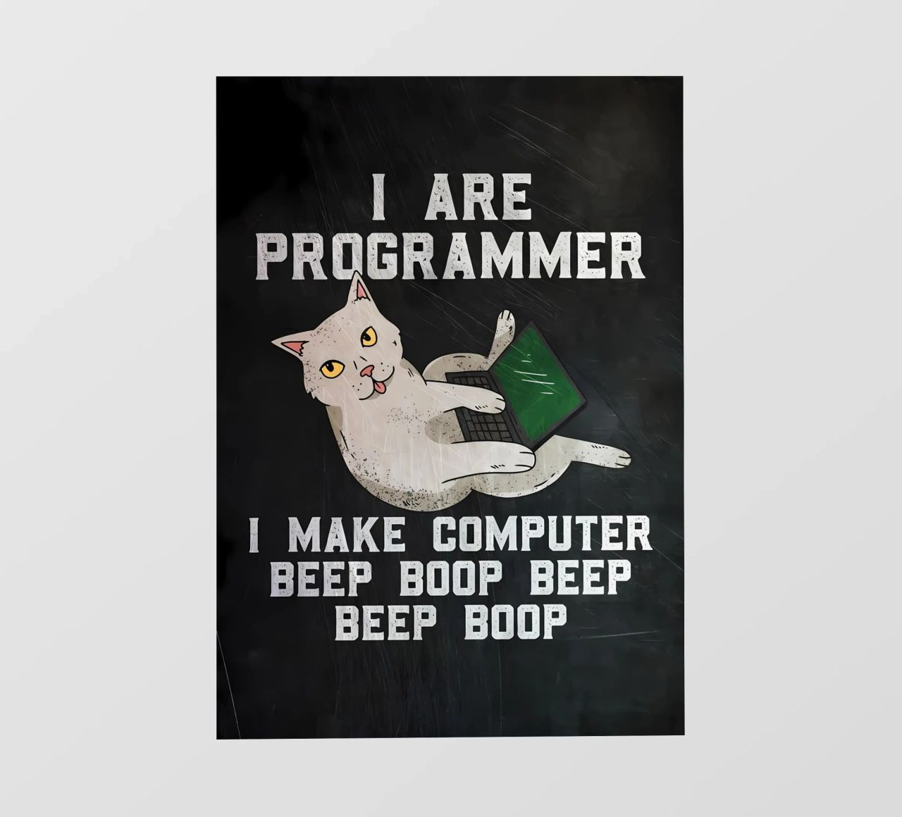 gatto computer portatile testo umorismo animale tecnologia cartone animato mem telo in pvc da Ashish Kashyap