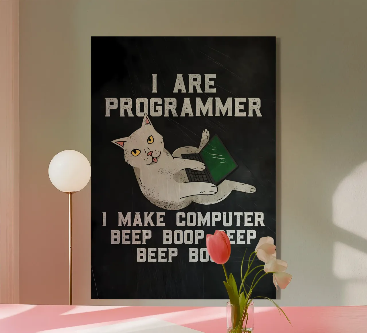 gato ordenador portátil texto humor animal tecnología dibujos animados mem metacrilato de Ashish Kashyap