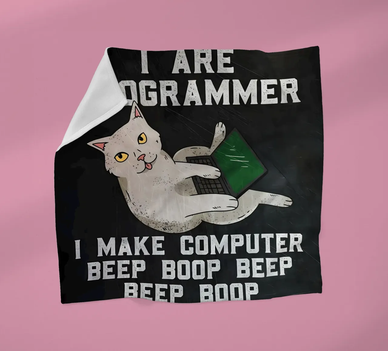 gato ordenador portátil texto humor animal tecnología dibujos animados mem manta de franela de Ashish Kashyap