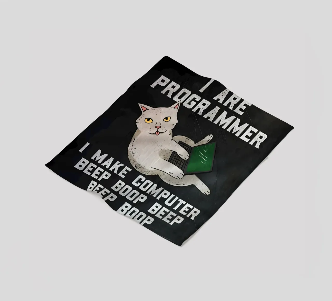 gato ordenador portátil texto humor animal tecnología dibujos animados mem manta de franela de Ashish Kashyap