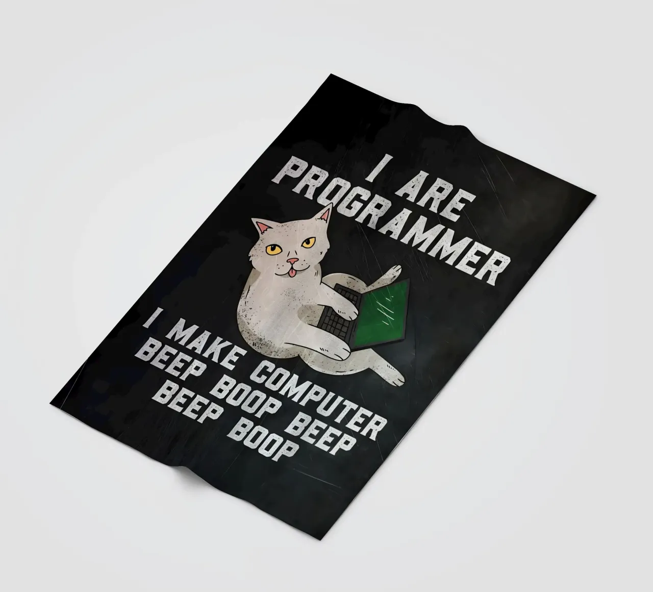 gato ordenador portátil texto humor animal tecnología dibujos animados mem manta de franela de Ashish Kashyap
