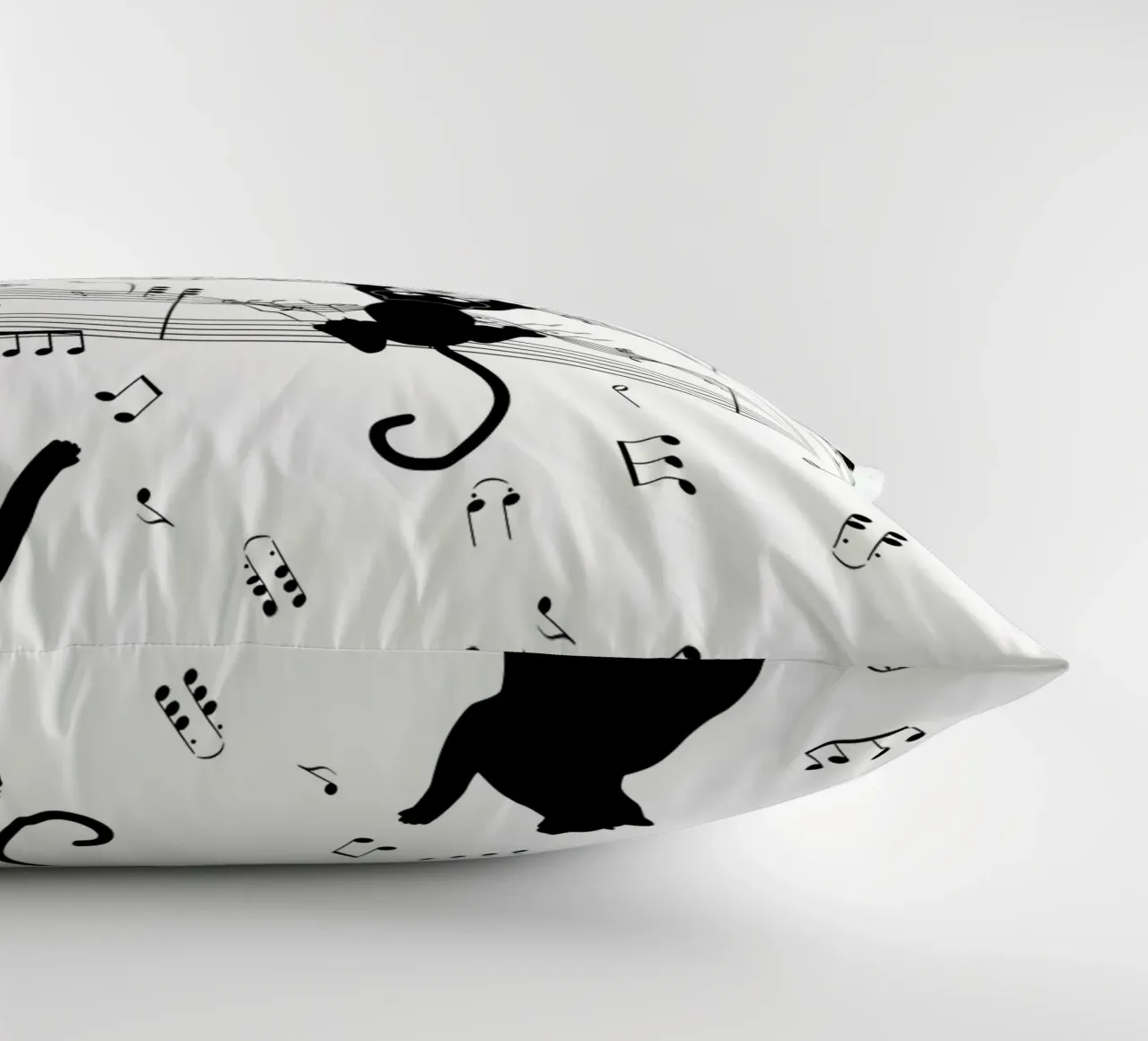 cat musical notes sheet music musical score musical notation decorative cushion by Ashish Kashyap