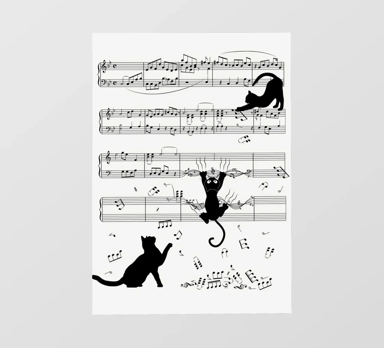 cat musical notes sheet music musical score musical notation pvc cover by Ashish Kashyap