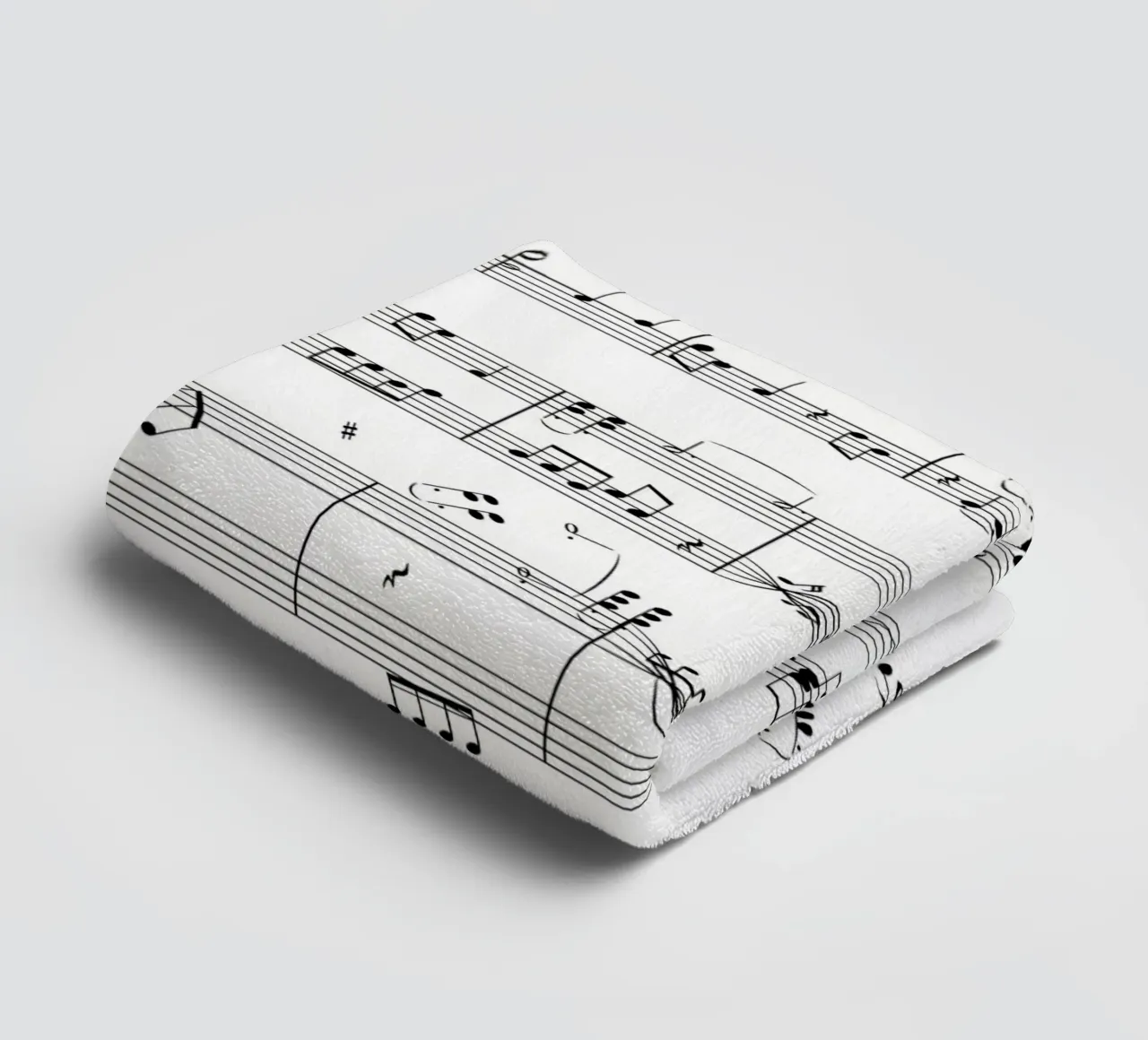 chat notes musicales feuille de musique partition musicale notation musicale serviette de bain de Ashish Kashyap