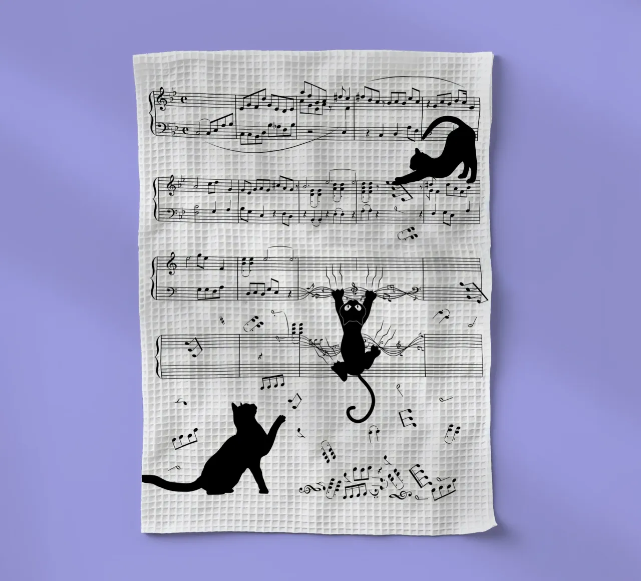 chat notes musicales feuille de musique partition musicale notation musicale torchon de Ashish Kashyap