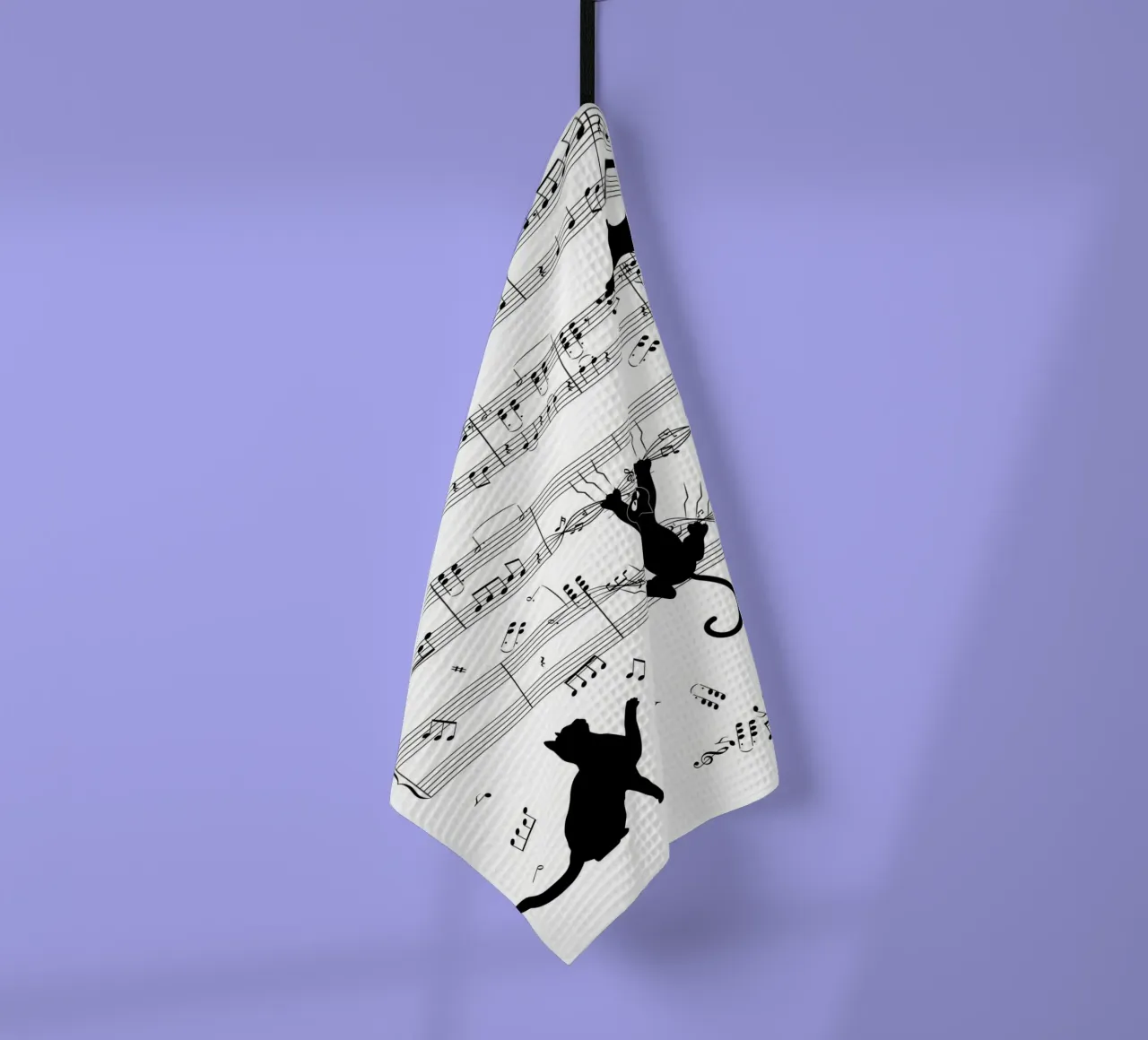 chat notes musicales feuille de musique partition musicale notation musicale torchon de Ashish Kashyap