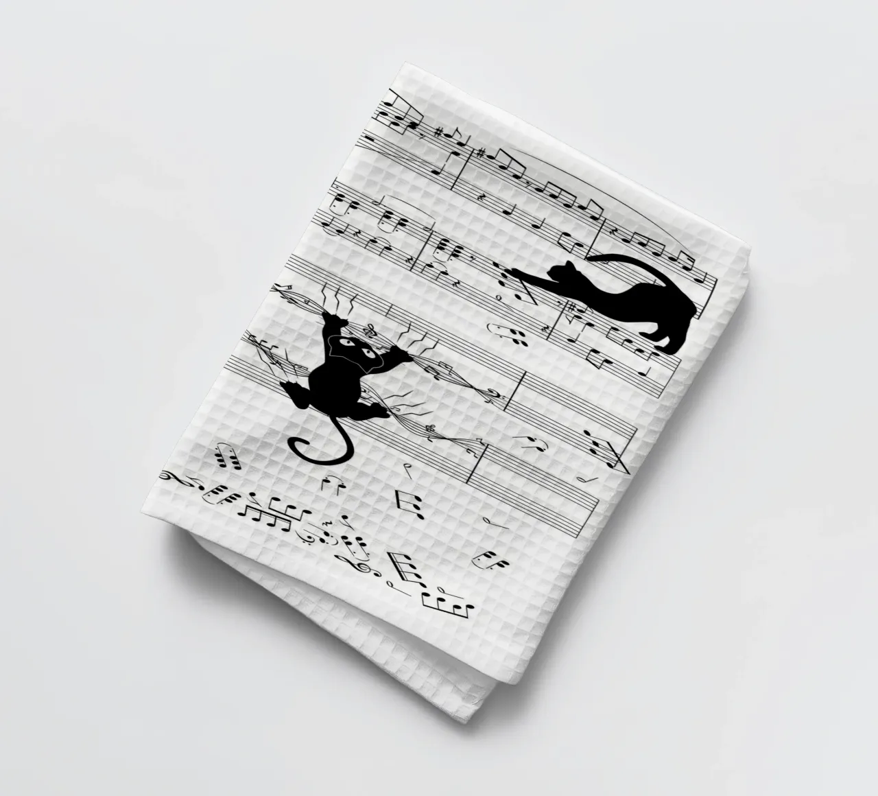 chat notes musicales feuille de musique partition musicale notation musicale torchon de Ashish Kashyap