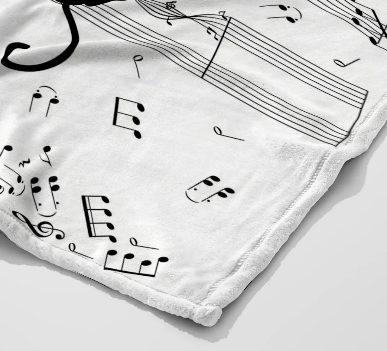 cat musical notes sheet music musical score musical notation fleece blanket by Ashish Kashyap