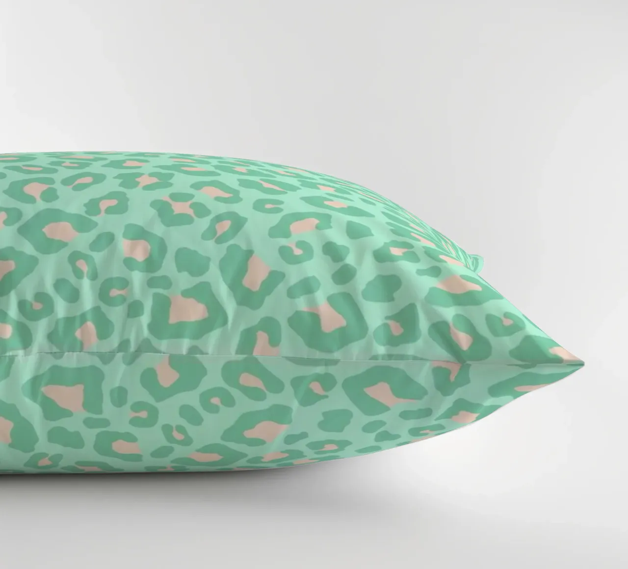 Leopard Print 2.0 Neo Mint decorative cushion by SilverPegasus