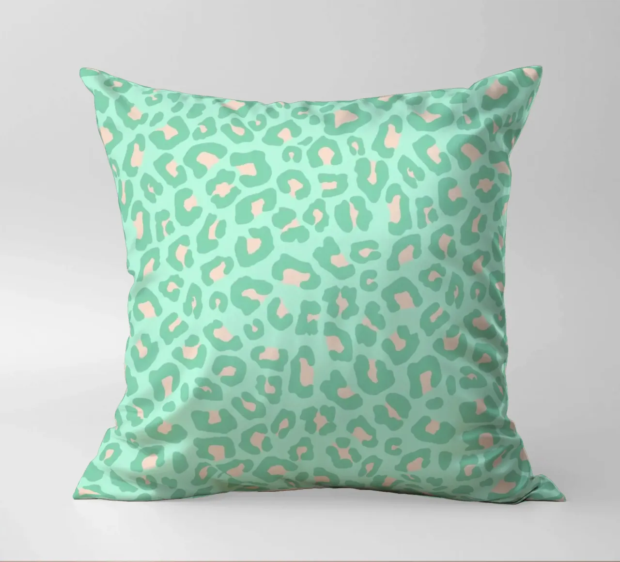Leopard Print 2.0 Neo Mint decorative cushion by SilverPegasus