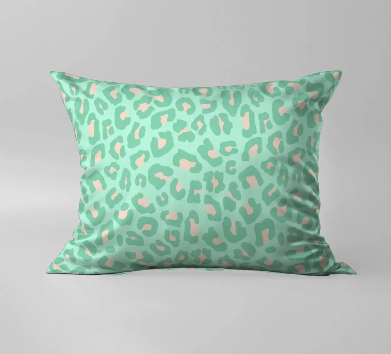 Leopard Print 2.0 Neo Mint decorative cushion by SilverPegasus