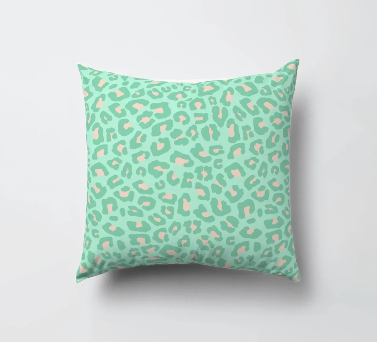 Leopard Print 2.0 Neo Mint decorative cushion by SilverPegasus